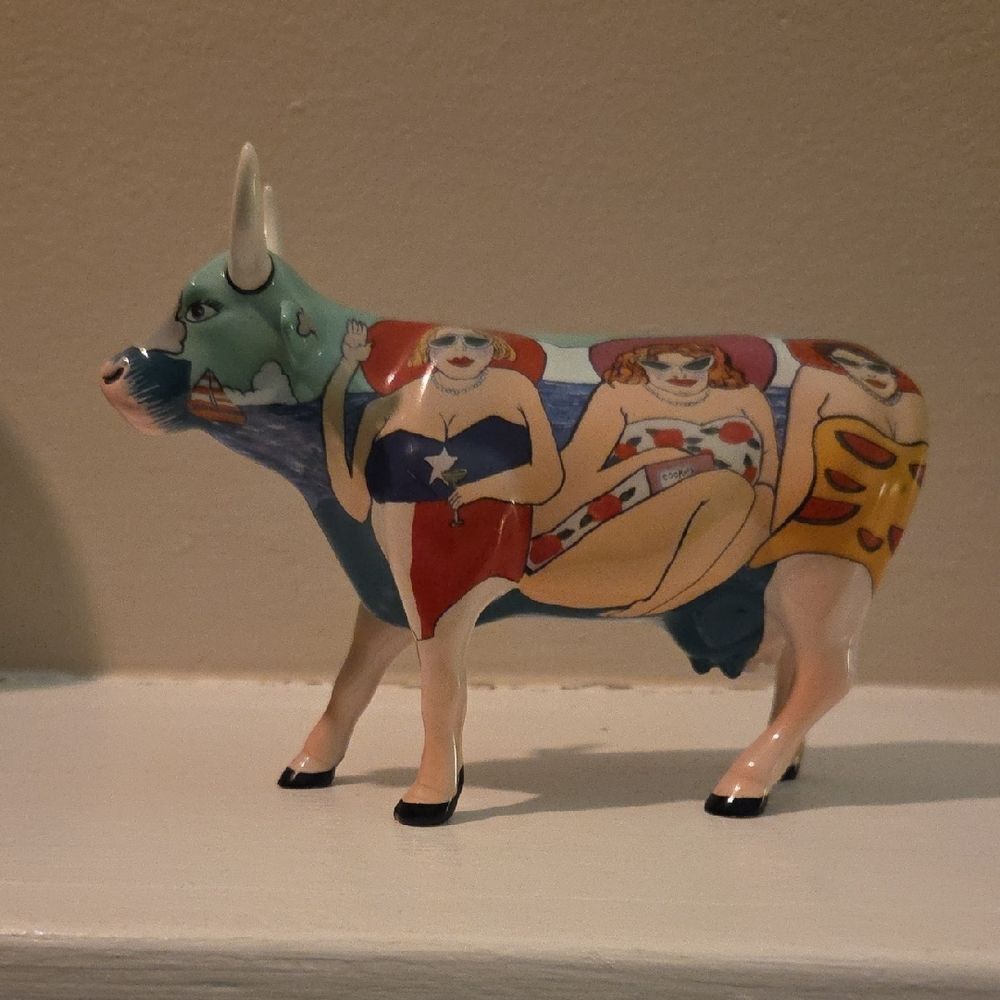 Colorful Artistic Cow Figurine